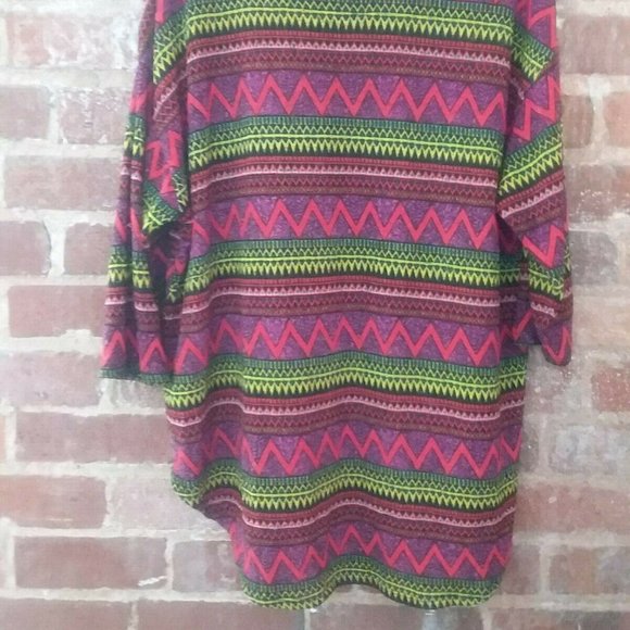 IT'S Multicolor Purple Red Black Boho Aztec Tunic Top Shirt Women Plus Size 1X - Picture 9 of 13